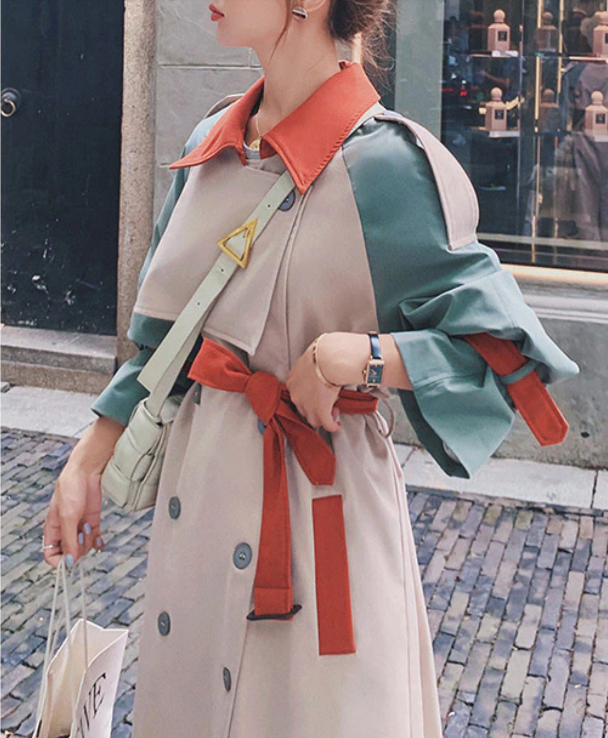 LANNA COLORBLOCK TRENCH COAT