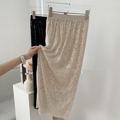 SEQUINED MIDI SKIRT