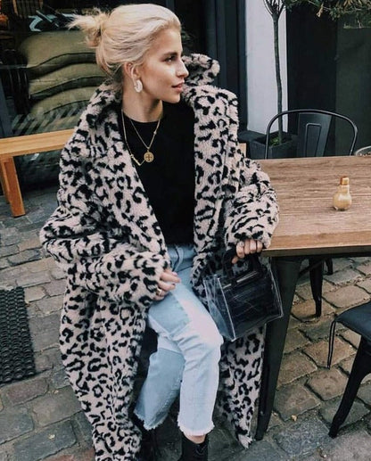 LEOPARD ECO FUR COAT