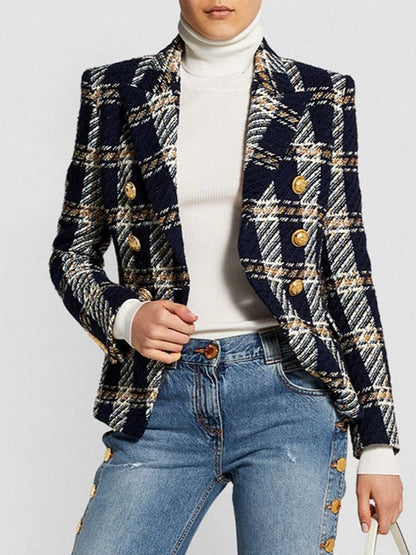 HEILEY PLAID RUNWAY BLAZER