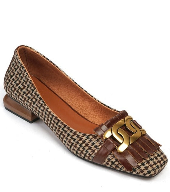 PETRA CHECK LOAFERS