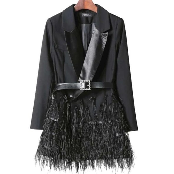 OPHELIE FEATHER BLAZER DRESS